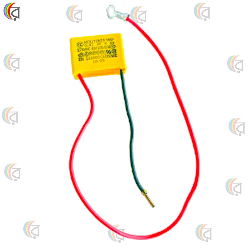0.1µF 100nF 275VAC X2 Safety Capacitor – Metallized Polypropylene Film Capacitor for EMI Filter & Fan Regulator Images