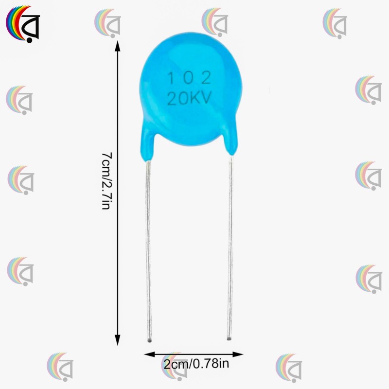 102 20KV High Voltage Ceramic Disc Capacitor 1000pF (1nF) for Tesla Coil & Arc Generator Images